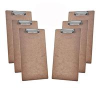 Acrimet Portapapeles Tamaño Legal (39 cm X 23 cm) Clip de Perfil Bajo, Hecho de MDF (Fibra Rígida de Madera Marrón) (Paquete de 6)
