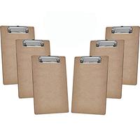 Acrimet Portapapeles Tamaño Memo A5 (23cm X 16cm) Clip de Perfil Bajo, Hecho de MDF (Fibra Rígida de Madera Marrón) (Paquete de 6)