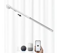ACRIMO Kit Riel de Cortina Extensible Motorizado Ancho 1,5-2,6 Metros, Apertura Lateral de las Cortinas, Motor Wifi y Control Remoto, Compatible con Google Home, Alexa y App Tuya Smart