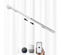 ACRIMO Kit Riel de Cortina Extensible Motorizado Ancho 1,5-2,6 Metros FabTrack, Apertura Central de las Cortinas, Motor Wifi y Control Remoto, Compatible con Google Home, Alexa y App Tuya Smart