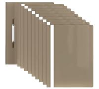 ACROPAQ - 10 x Carpeta fundas plastico A4 - Con bolsillo frontal, Carpeta A4 para un máximo de 70 páginas, Caqui pastel - Carpetas plastico, Portafolios
