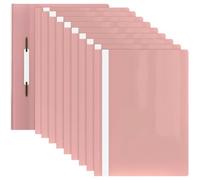ACROPAQ - 10 x Carpeta fundas plastico A4 - Con bolsillo frontal, Carpeta A4 para un máximo de 70 páginas, Rosa pastel - Carpetas plastico A4, Portafolios A4 plastico