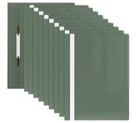 ACROPAQ - 10 x Carpeta fundas plastico A4 - Con bolsillo frontal, Carpeta para un máximo de 70 páginas, Verde pastel - Portafolios A4 plastico