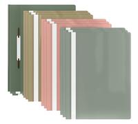 ACROPAQ - 12 x Carpeta fundas - Con bolsillo frontal, Carpeta A4 para un máximo de 70 páginas, Mezcla de colores pastel - Carpetas plastico A4, Portafolios