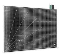 ACROPAQ Alfombra de corte - Autoreparador, A2 (60 x 45 cm), 5 capas de protección para tus muebles, Con rejillas y marcas de esquina en ambas caras, Negra - Alfombra de bricolaje