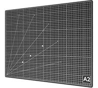 ACROPAQ Alfombra de corte - Autoreparador, A2 (60 x 45 cm), 5 capas de protección para tus muebles, Con rejillas y marcas de esquina en ambas caras, Negra - Alfombra de bricolaje