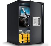 ACROPAQ Caja fuerte electrónica grande - Caja fuerte grande robusta con PIN programable de 3 a 8 dígitos, 51 L (55 × 35 × 33 cm), Estante ajustable y llaves de emergencia - Safe, Cajas fuertes