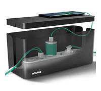 ACROPAQ Caja Porta Cables - (32 x 13,2 x 12,7 cm), Caja para la gestión de Cables para esconder Cables y enchufes, Plástico, Negro - Caja Cables, Organizador de Cables
