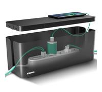 ACROPAQ Caja Cables - Organizador Cables, Ocultar fácilmente los Cables y enchufes, 41 x 13x 16 cm, Impermeable, Antideslizante - Organizador Cables Caja, Caja esconder Cables - Negro/Grande