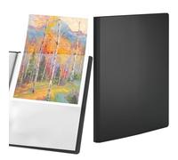 ACROPAQ Carpeta Portafolios-Porta Documentos A4 Alta Capacidad Negro con 40 Bolsillos-Polipropileno Duradero,Diseño Expandible y Inserto de Color A5-Ideal para la Gestión y Presentación de Documentos