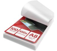 ACROPAQ Fundas plastificar A8-100 mic, 100 unidades, Brillante, Esquinas redondeadas, Ideal para materiales de artesanía y señalización