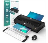 ACROPAQ Plastificadora A4-40 bolsas de plastificación, Cortadora de papel, Redondeador de esquinas plastificadas - Maquina plastificadora profesional, Laminadora - Negro - AL49