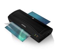 ACROPAQ Plastificadora A4 - Para plastificar películas hasta A4 (máx. 23 cm de ancho), Con botón anti-atasco, Función calor y frío - Maquina plastificadora - Negro - AL42