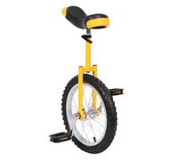 ACROSSPART Monociclo independiente, monociclo de altura regulable para niños con sillín ergonómico para principiantes y profesionales, unisex (amarillo, 16 pulgadas)