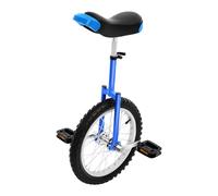 ACROSSPART Monociclo independiente, monociclo de altura regulable para niños con sillín ergonómico para principiantes y profesionales, unisex (azul, 16 pulgadas)