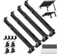 Acrux7 Juego de 2 soportes de montaje de panel solar ajustables de aleación de aluminio para paneles de 50 W, 70 W, 100 W, 150 W, 200 W, 300 W, 400 W, RV, techo, superficie plana de barco, sistema