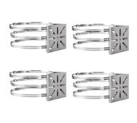 Acrux7 Paquete de 4 soportes de montaje en poste con 12 bucles, soportes de montaje de poste de cámara de seguridad de acero inoxidable, soportes adaptadores de montaje en poste vertical, soporte de