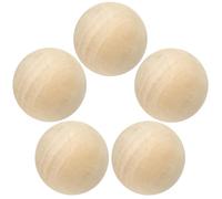 Acrux7 Paquete de 5 bolas redondas de madera de 7 cm, esferas de madera natural sin acabar, bolas de madera redondas lisas, bola redonda de madera dura para manualidades y proyectos de bricolaje