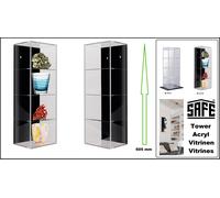 Acryl-Vitrinen Torre Minerales 4 Plano Schwarze-Rückwand Safe 5112 Altura 605mm