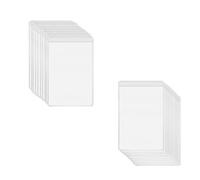 Acrylic 100 fundas para tarjetas de plástico resistente, porta tarjetas de plástico transparente, plástico porta tarjetas de crédito tarjeta de visita vertical protector ID vidriado, Colores