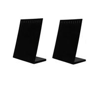 Acrylic 2 cajas de expositor para collares, expositor para collares, expositor para joyas en forma de L elegante expositor de mesa para (negro)