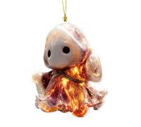Acrylic 2D Ghost Decorations - Halloween Hanging Ornaments | Spooky Transparent Acrylic Decor for Yard, Balcony, Doorway, Home, Classroom, Window, Office, Hallway, Garden, Party, Autumn Season, Fall