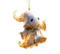 Acrylic 2D Ghost Decorations - Halloween Hanging Ornaments | Spooky Transparent Acrylic Decor for Yard, Balcony, Doorway, Home, Classroom, Window, Office, Hallway, Garden, Party, Autumn Season, Fall