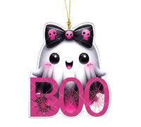 Acrylic 2D Ghost Decorations - Halloween Hanging Ornaments | Spooky Transparent Acrylic Decor for Yard, Balcony, Doorway, Home, Classroom, Window, Office, Hallway, Garden, Party, Autumn Season, Fall