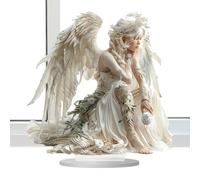 Acrylic Angel Desk Ornament - Unique 2D Pot Plant Sign, Transparent Decorative Art, Modern Design, Durable Elegant Display | Stand Sign for Home Living Room Office Table Decoration