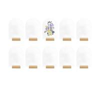 Acrylic Arch Sign Blank - 10 Pieces Clear Wedding Decoration | 5x7 Inches Arched Round Top Acrylic Sheet | With Wooden Base Stand | For Home Living Room Cafe Retail Store Restaurant Hotel DIY