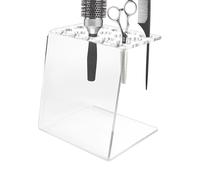 Acrylic Barber Tool Holder - Clear 15-Hole Hair Scissor Rack, Professional Salon Equipment Organizer, Grooming Shears Display Stand, Smooth Edge Design | For Hairdresser Barber Home & Studio