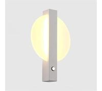 Acrylic Bedside Wall Lamp Minimalism Iron Art Round Shape Wall Light Source Wall Light for Cloakroom Corridor Hallway Foyers(Onecolor)
