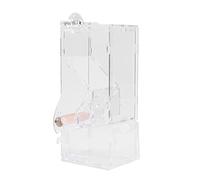 Acrylic Bird Feeder | Transparent Automatic Food Provider for Parrots/Finches/Canaries | Environmentally Conscious Pet Cage Accessory | 19.5 x 6.5 x 8.7cm