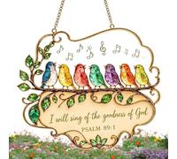 Acrylic Bird Window Decor - Bible Verse Hanging Ornament | Faith