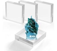 Acrylic Blocks | 4 Pieces 3x3x1 Inches Clear Polished Showcase Holder | includes four acrylic blocks for display with a timeless, sophisticated look, offering plenty of pieces to meet your display nee