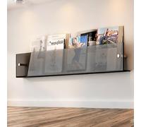 Acrylic Bookshelf For Wall Bookshelves Hanging Bookcases For Small Spaces 15.7in-47in Width Behind Door Organizer Book Display,Stainless Steel Hex Socket Cap Screws,Grey, Orange(Grey,90CM/35IN)