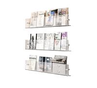 Acrylic Bookshelf For Wall Bookshelves Hanging Bookcases For Small Spaces 15.7in-47in Width Behind Door Organizer Book Display，Stainless Steel Hex Socket Cap Screws，Grey, Orange(Transparent,80CM/31IN)