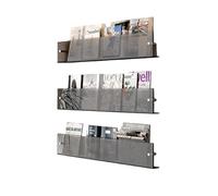 Acrylic Bookshelf For Wall Bookshelves Hanging Bookcases For Small Spaces 15.7in-47in Width Behind Door Organizer Book Display，Stainless Steel Hex Socket Cap Screws，Grey, Orange(Grey,40CM/16IN)