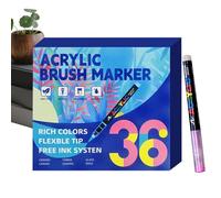 Acrylic Brush Marker - Kids Paint Markers Set | Multi-Color Soft Layerable Art Supplies | Tip Writing Pens For Party Action School Offices Crafting Birthday Christmas Weekday Prizes Rewards