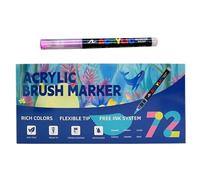 Acrylic Brush Marker - Kids Paint Markers Set | Multi-Color Soft Layerable Art Supplies | Tip Writing Pens For Party Action School Offices Crafting Birthday Christmas Weekday Prizes Rewards