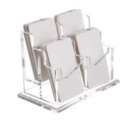 Acrylic Business Card Holder, Clear Business Name Cards Display, Multi Slot Desktop Organizer, 4.72x4.41 inch Transparent Office Counter Stand, Professional Accessory For Reception Meeting Exhibition