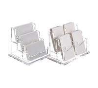 Acrylic Business Card Holder - Desktop Display Organizer Stand, Horizontal Vertical Compartments | Office Reception Home Meeting Space Card Storage Rack For 6x9cm Business Cards Large Capacity Holder