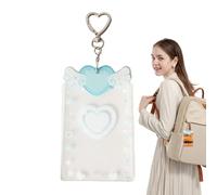 Acrylic Card Holder - Photocard Sleeves for Teens Keychain | Transparent Build, Compact 11.2x7cm Size, Lightweight 43g Design, Pink Yellow Blue Green Violet Colors, Store Photos Cards