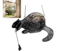 Acrylic Cat Vomit Hanging Ornaments, Adorable Stained Glass Puking Cat Decoration, Handmade Window Hanging Art Ornament, Sweet Unique Gifts for Cats Enthusiasts and Pet Lovers