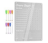 Acrylic Chore Chart, Clear Dry Erase Board, Magnetic Planner, Erasable Schedule Organizer, for Kids Routine, Family Home Task Management, Teens Children Ad, 30.4x22.8cm/11.97x8.98 inches