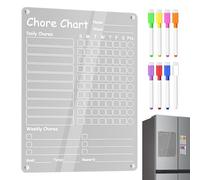 Acrylic Chore Chart, Planner Board, 11.97x8.98 inches, Magnetic Erasable Clear Reusable Schedule Organizer, Dry Erase Visual Task Board for Home Routine Productivity, Kids Adults Teens Family