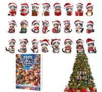 Acrylic Christmas Countdown Cat Calendar 2025 | 24 Days Christmas Acrylic Countdown With 2D Acrylics Cute Kitten Ornaments | Festive Decoration For Men Boys Girls Family Friends Teens Teenagers