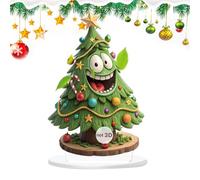 Acrylic Christmas Tree Decor - 7.27 Inches Tabletop Holiday Ornament for Home Office and Bedroom, Decorative Christmas Display for Festival and Party Celebration, Sleek Transparent Acrylic