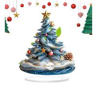 Acrylic Christmas Tree Decor - 7.27 Inches Tabletop Holiday Ornament for Home Office and Bedroom, Decorative Christmas Display for Festival and Party Celebration, Sleek Transparent Acrylic