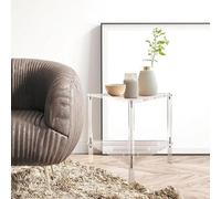 Acrylic Corner Shower Stool, Transparent Double-Tier Bath Chair, Stable & Heavy-Duty Design, Space-Saving & Waterproof, for Bathroom, Living Room, Bedroom, 30x31x31 cm, 600g